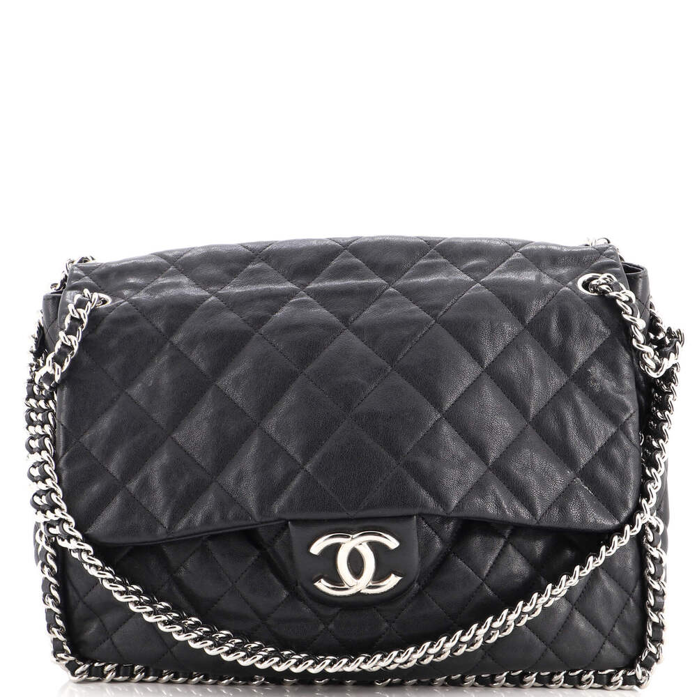 Chanel Maxi Chain Around Flap Bag Quilted Leather